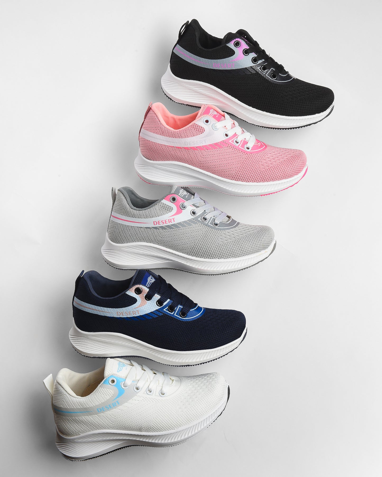 A712/2 - Sportive Sneakers , From Knit Textile For Women