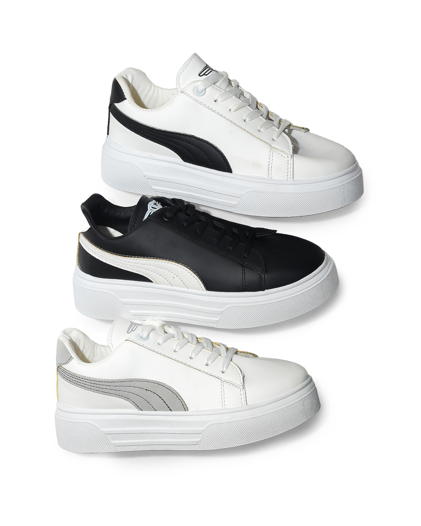 Side Colored flat sneakers for women