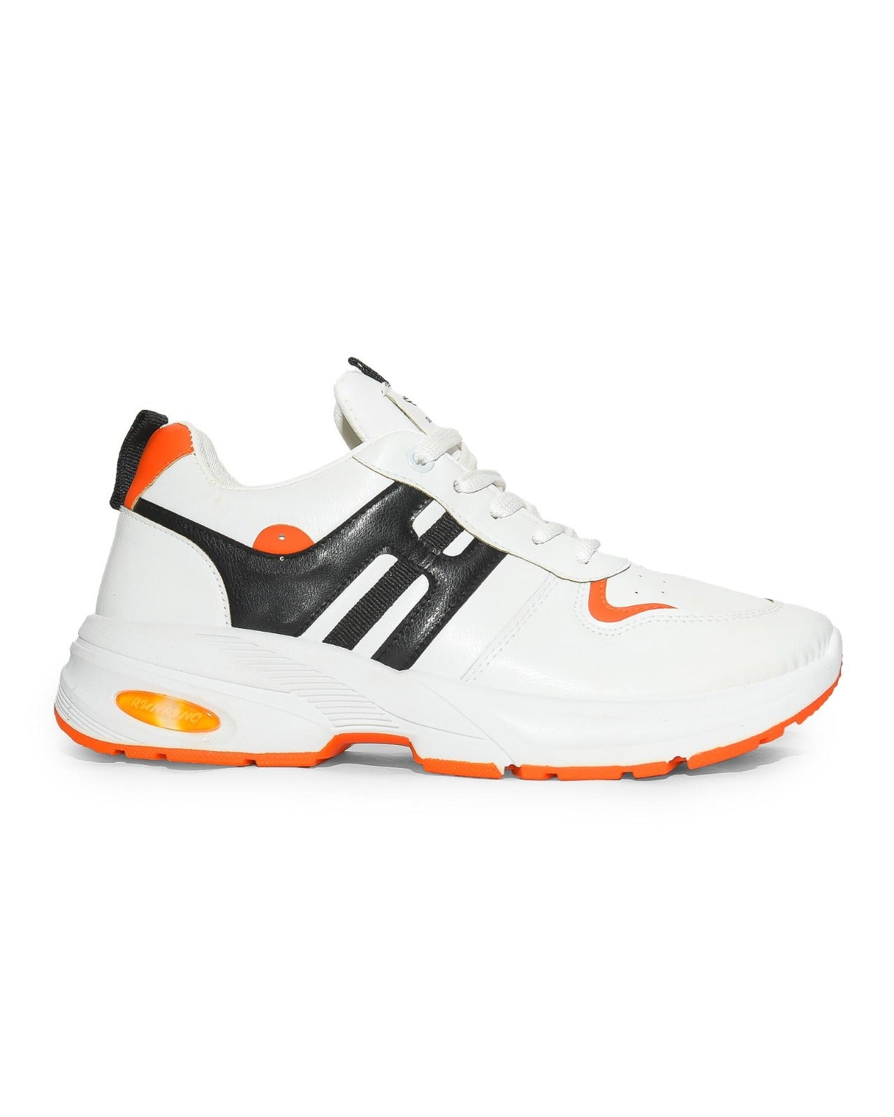 6819 - Side colored lace-up flat sneakers for women