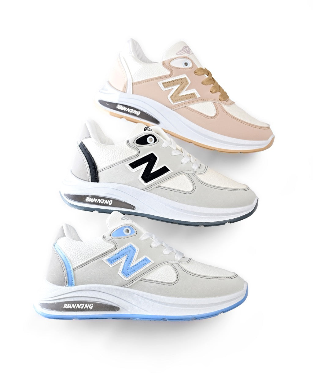 6845 - Fashion Sneakers , From High Quality Leather For Women