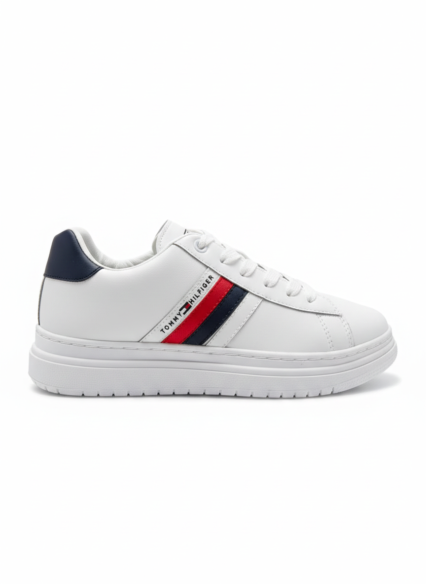 7043 - Side Colored Fashion Leather Flat Sneakers For Men