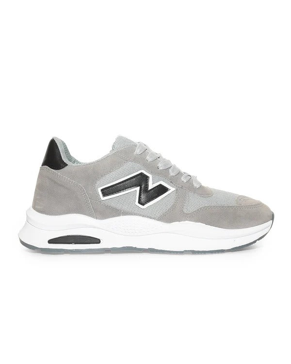 B444 - Fashion / Sportive Sneaker from Mixed chamois and textile For Men