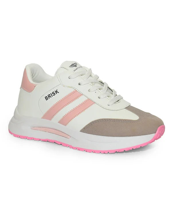 B61 - Fashion Lace-Up White Sneakers For Women
