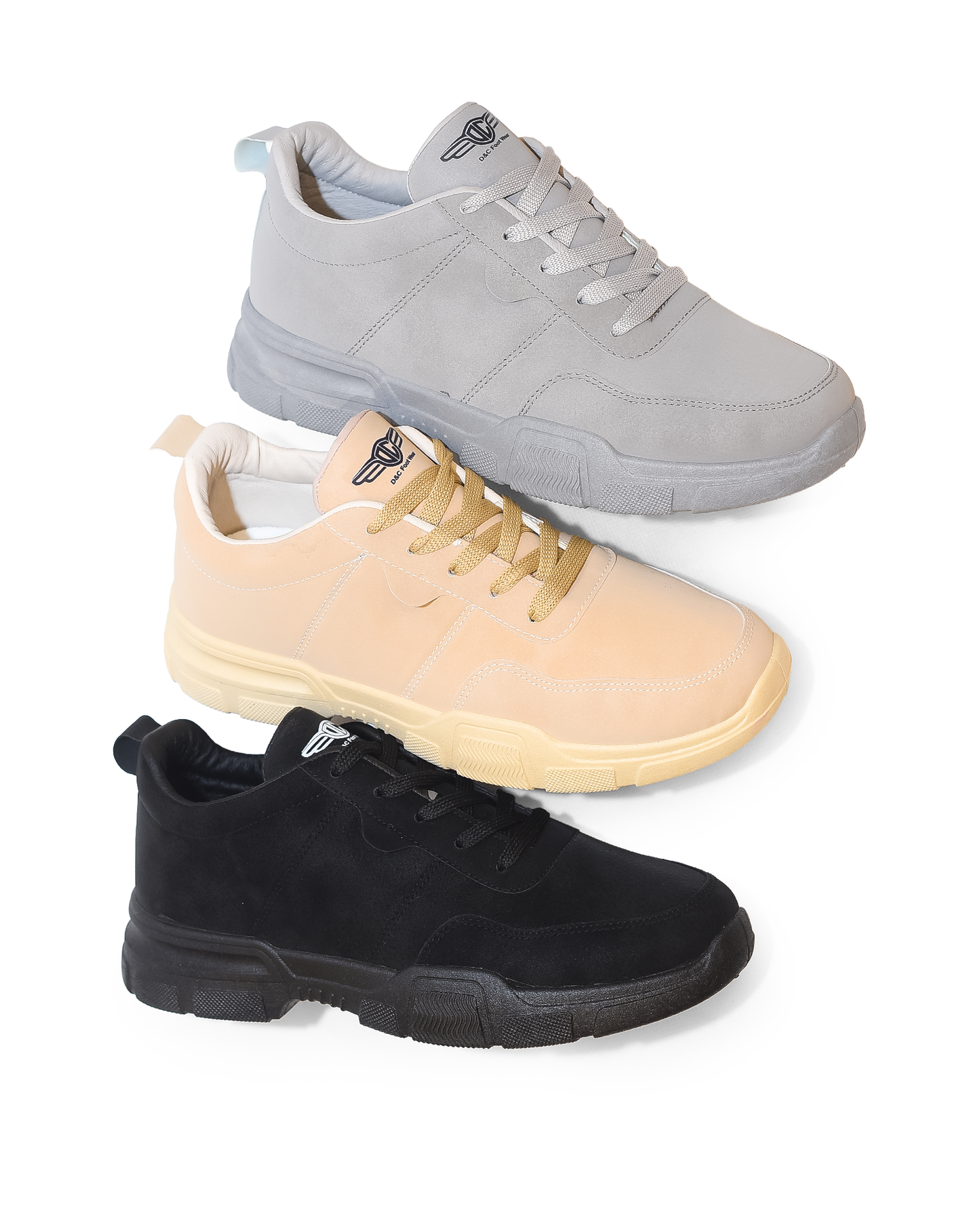 075 - Casual sneakers from leather for men