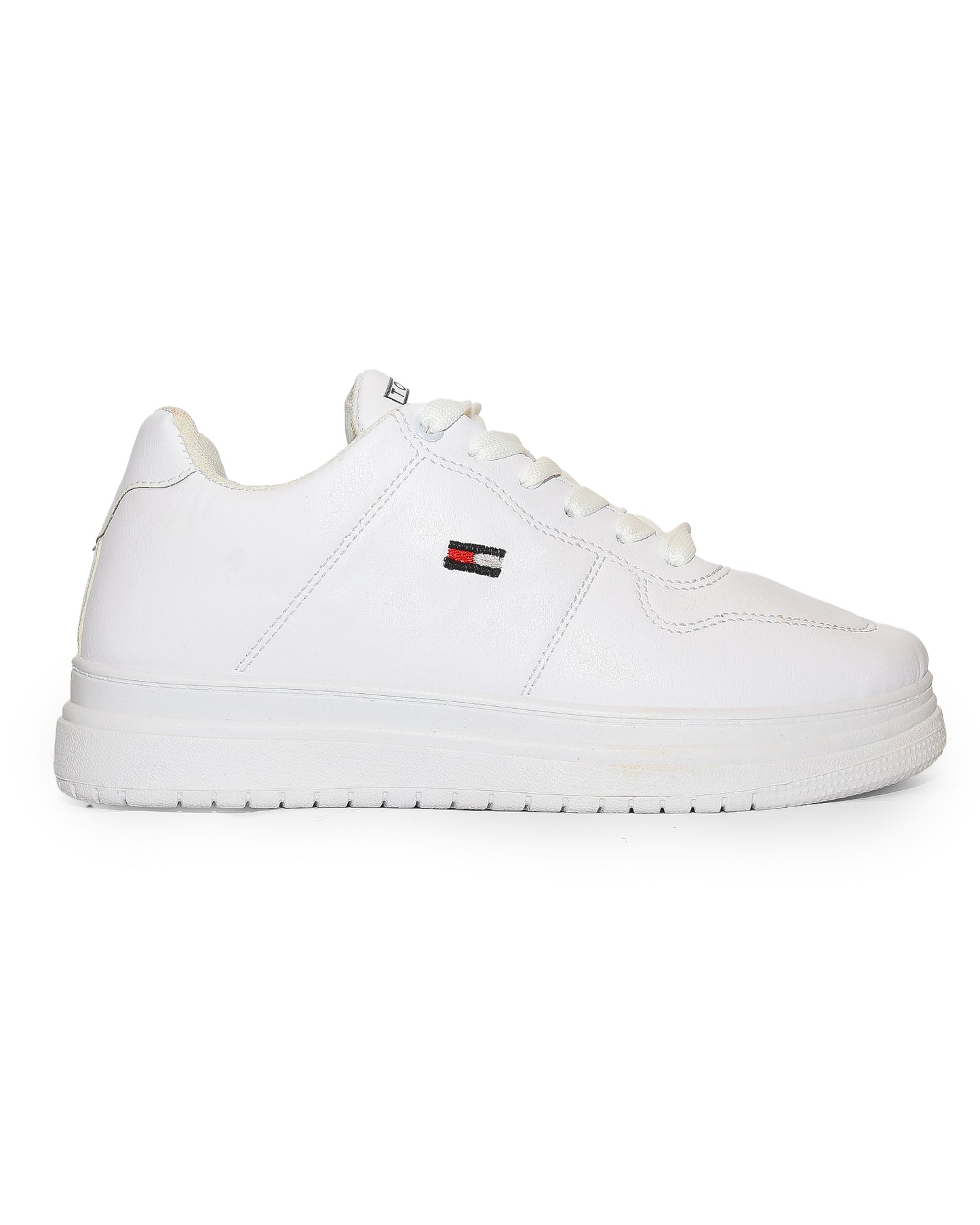 Side Printed Flat Sneaker Faux Leather For Men