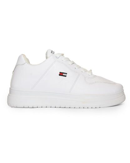 Side Printed Flat Sneaker Faux Leather For Men