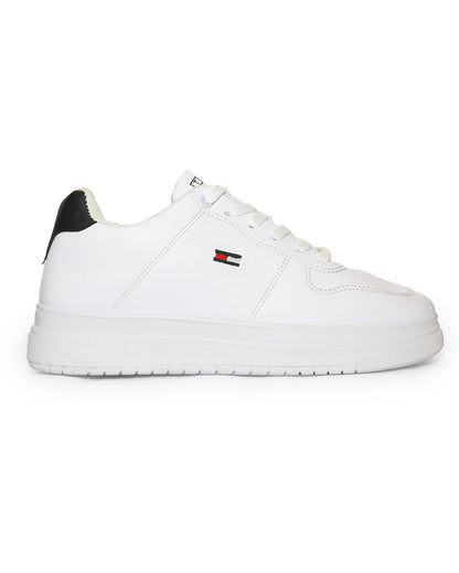Side Printed Flat Sneaker Faux Leather For Men