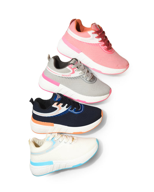 Sportive Sneakers ,  From Knit Textile For Women