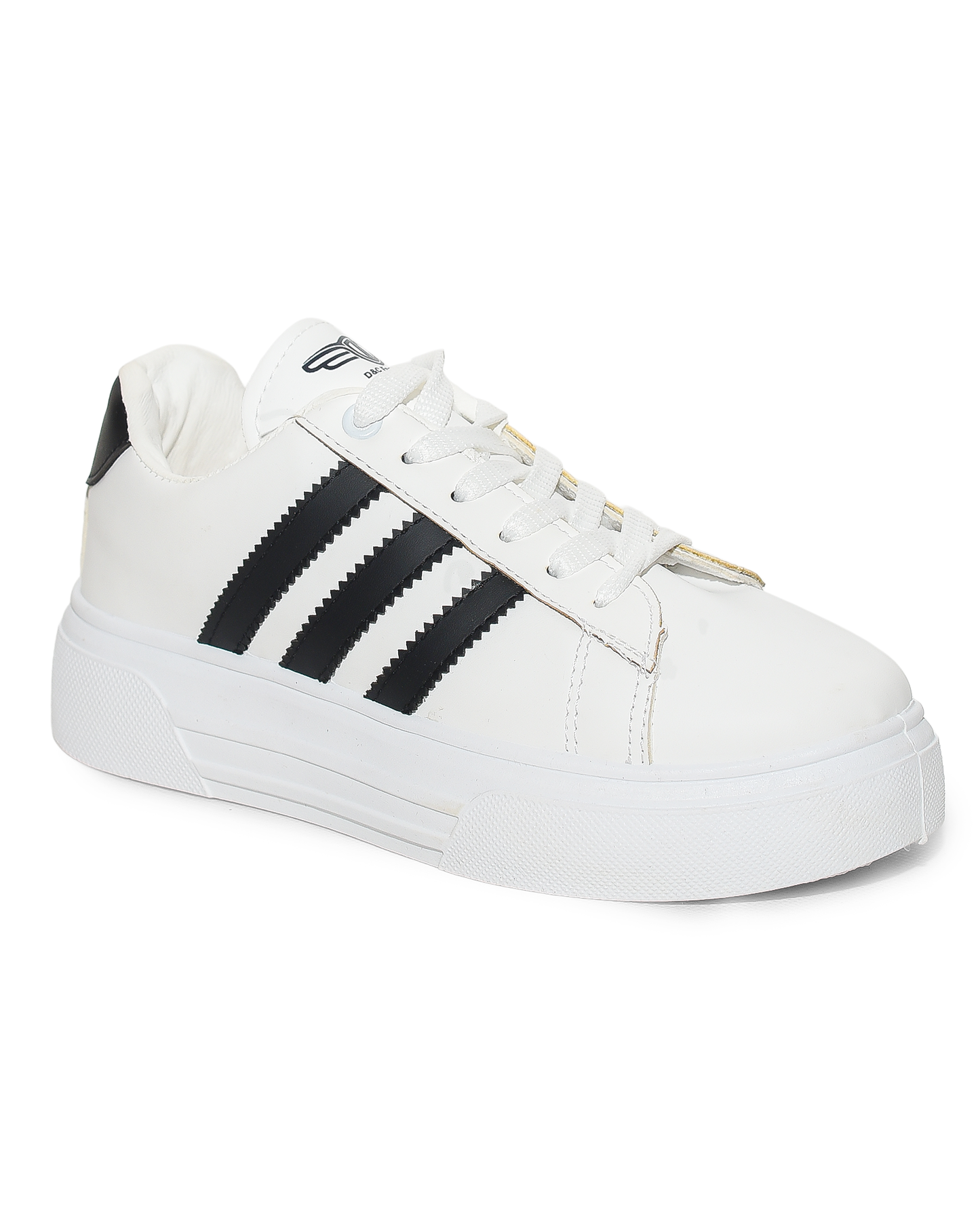 كوتشي فلات ابيض بكعب ملون حريمي