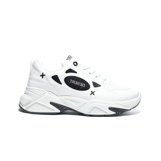 كوتشي فاشون مصنوع من الجلد المرن بنعل عريض للنساء