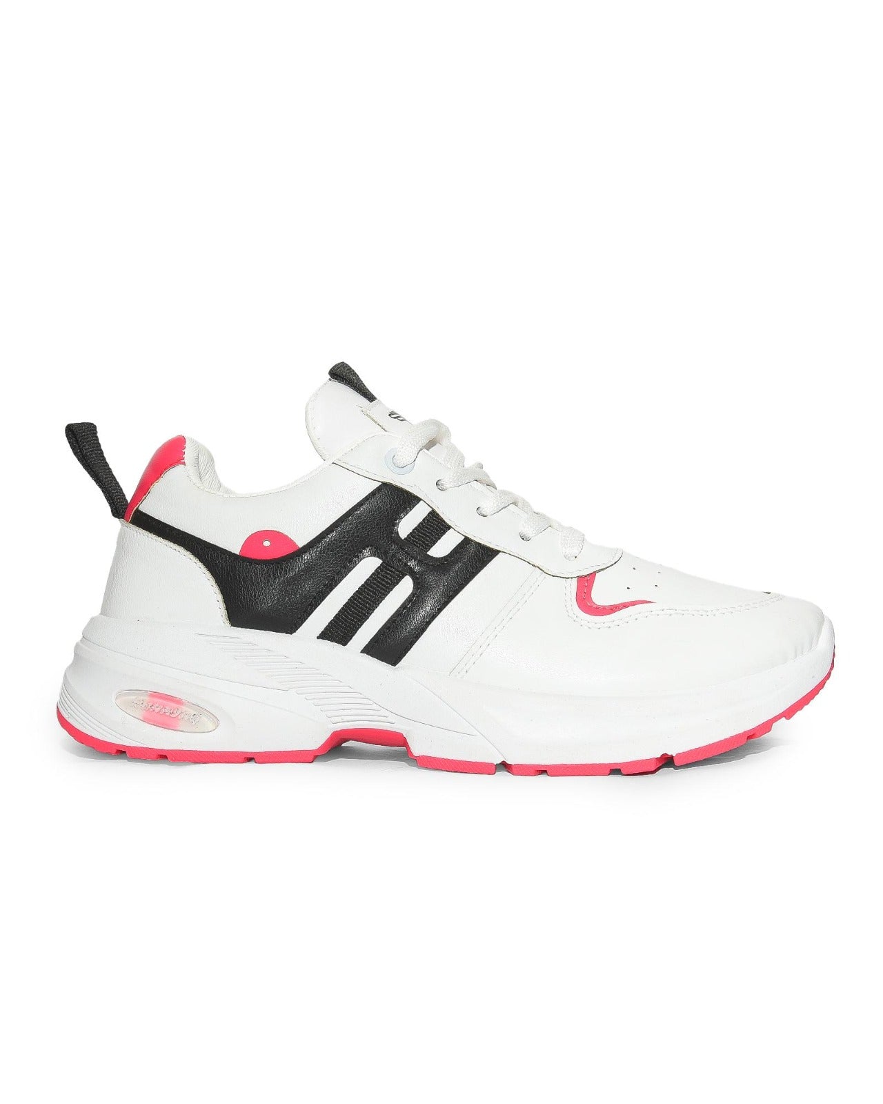 6819 - Side colored lace-up flat sneakers for women