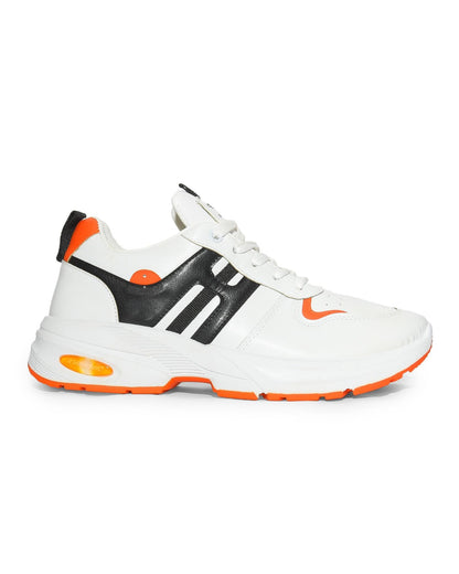 6819 - Side colored lace-up flat sneakers for women