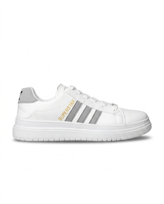 7026 - Side Printed Flat Sneaker Faux Leather For Men