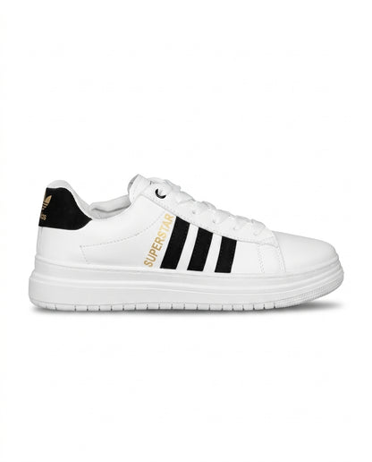 7026 - Side Printed Flat Sneaker Faux Leather For Men
