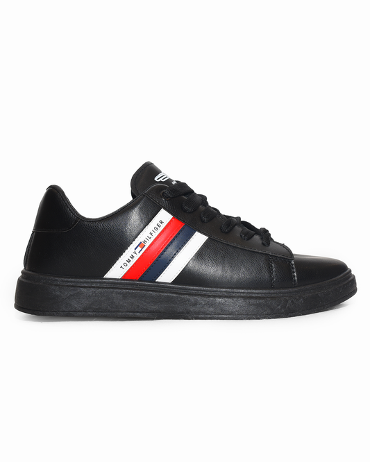 7043 - Side Colored Fashion Leather Flat Sneakers For Men
