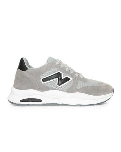 B444 - Fashion / Sportive Sneaker from Mixed chamois and textile For Men