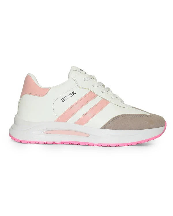 B61 - Fashion Lace-Up White Sneakers For Women