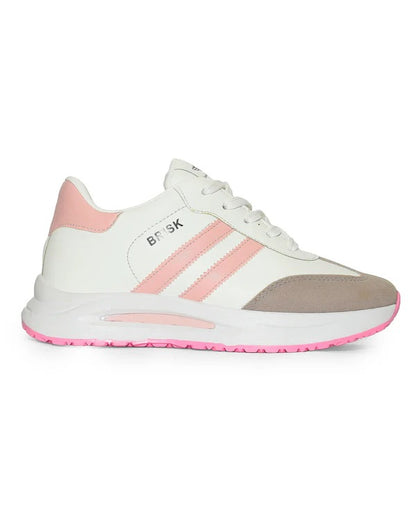 B61 - Fashion Lace-Up White Sneakers For Women