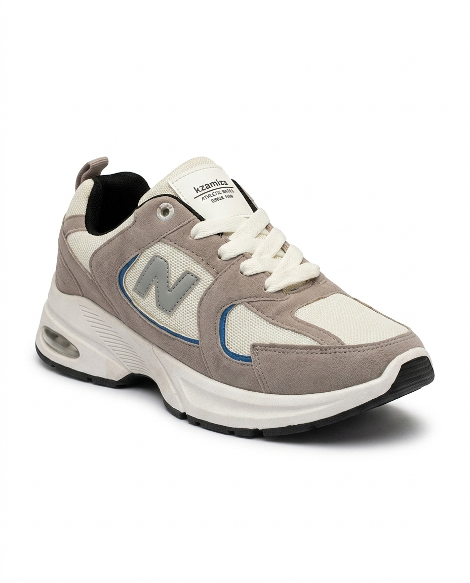 N777 - Fashion / Sportive Sneaker from Mixed chamois and textile For Men