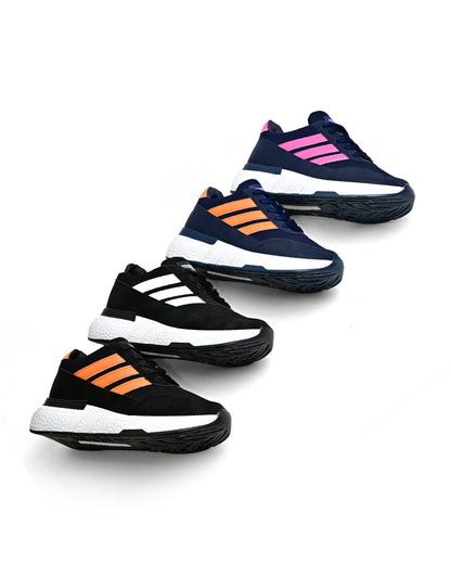 W072/1 - Sportive Sneakers ,  From Knit Textile For Women