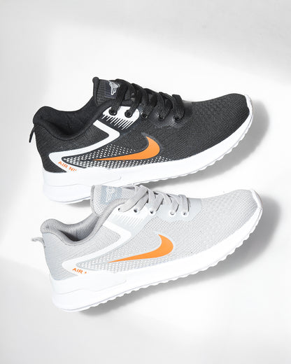 Sportive lightweight sneakers from knit textile for men