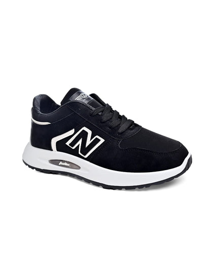 7844 - Fashion / Sportive Sneaker from Mixed chamois and textile For Men